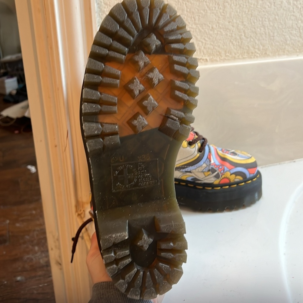 NWT Dr. Martens Psychadelic Eye Mushroom Trippy Vegan Platform Jadon Boots - Picture 2 of 5
